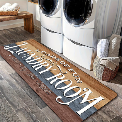 Farmhouse Laundry Room Runner Rug – Retro Kitchen & Bathroom Mat, Anti-Slip Floor Runner for Laundry Room