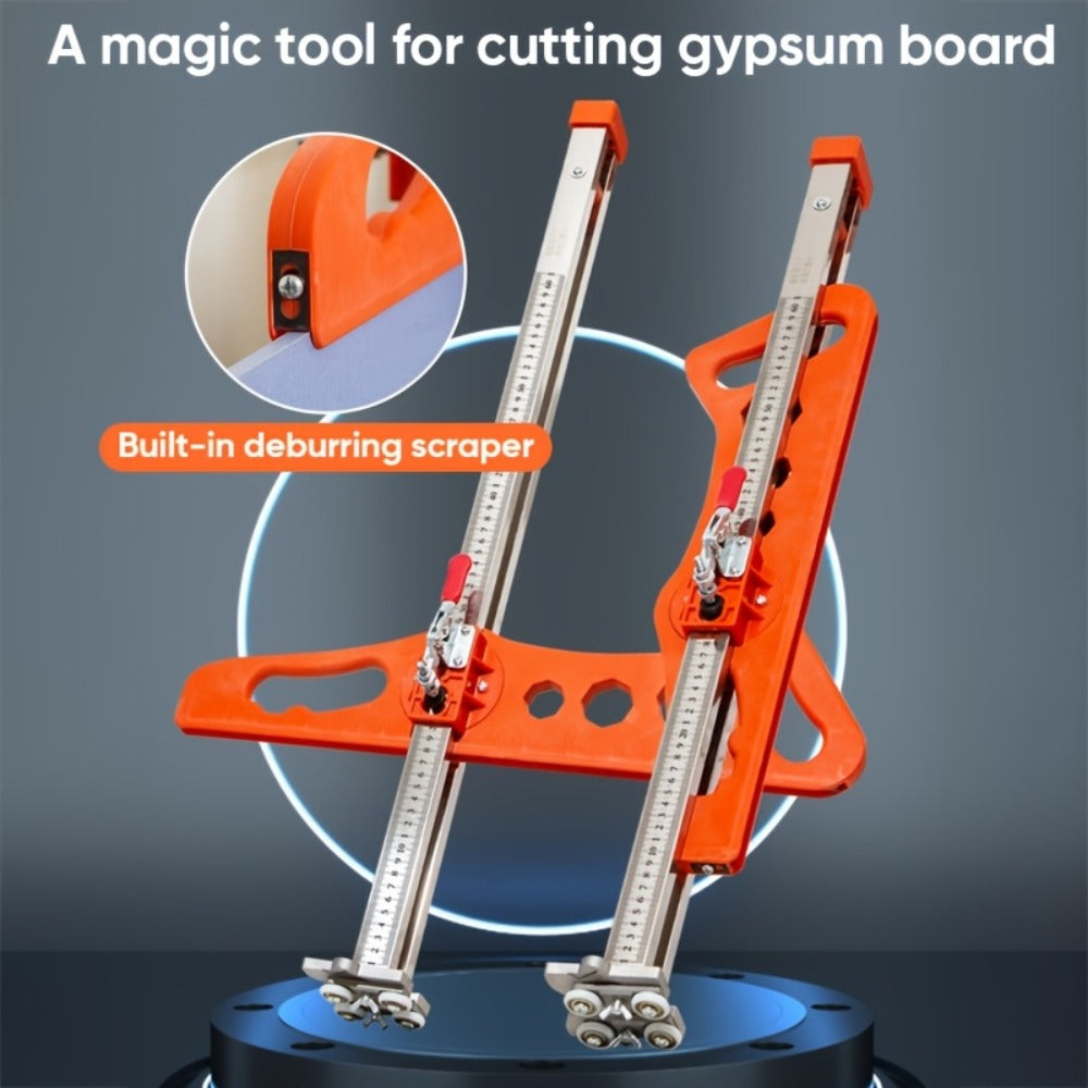 Drywall Scoring Knife 23-Wheel Foldable Gypsum Board Cutter with Adjustable Guide & Handle