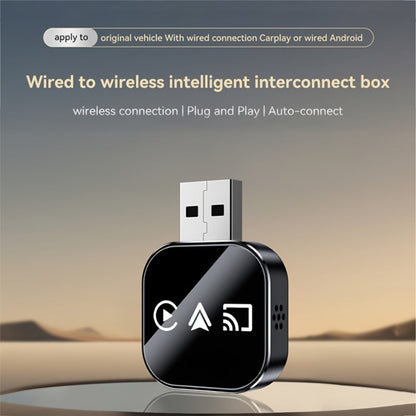 Plug & Play Wireless CarPlay & Android Auto Converter – Mirror Projection, 5GHz WiFi Auto-Connect, Aluminum Alloy