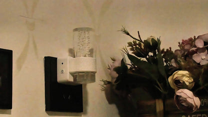 Two-Pack 3000K Plug-In Night Lights with Bubble-Pattern Shades, Light Sensors and Black or White Bases