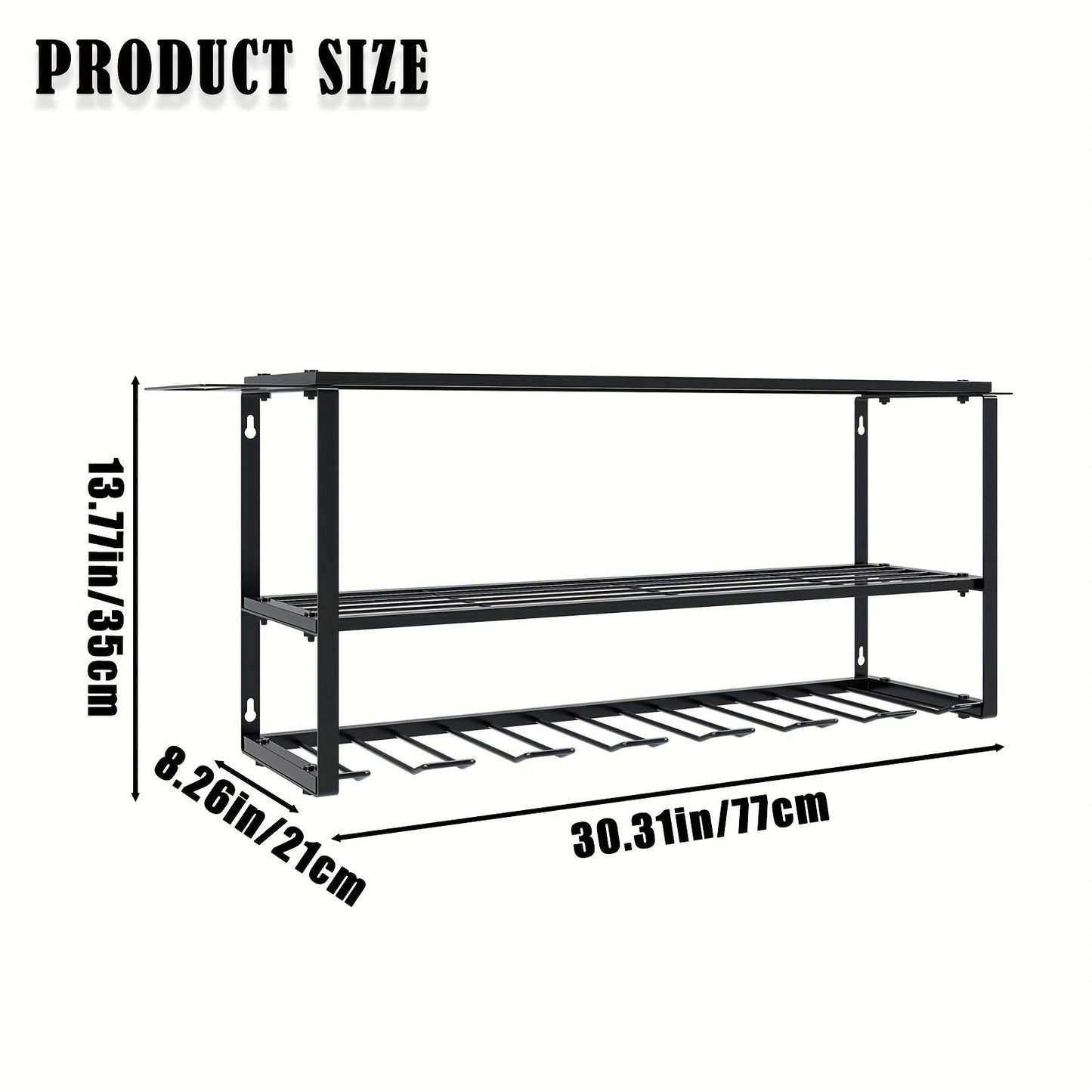 Wall Mount Power Tool Storage Rack, Steel 3-Tier & 4-Tier Garage Tool Organizer with 7 Bit Holders
