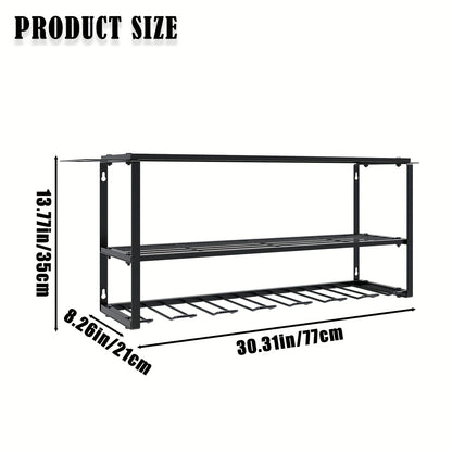 Wall Mount Power Tool Storage Rack, Steel 3-Tier & 4-Tier Garage Tool Organizer with 7 Bit Holders