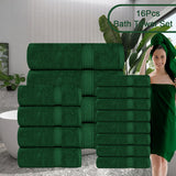 16pcs Green bath towel set