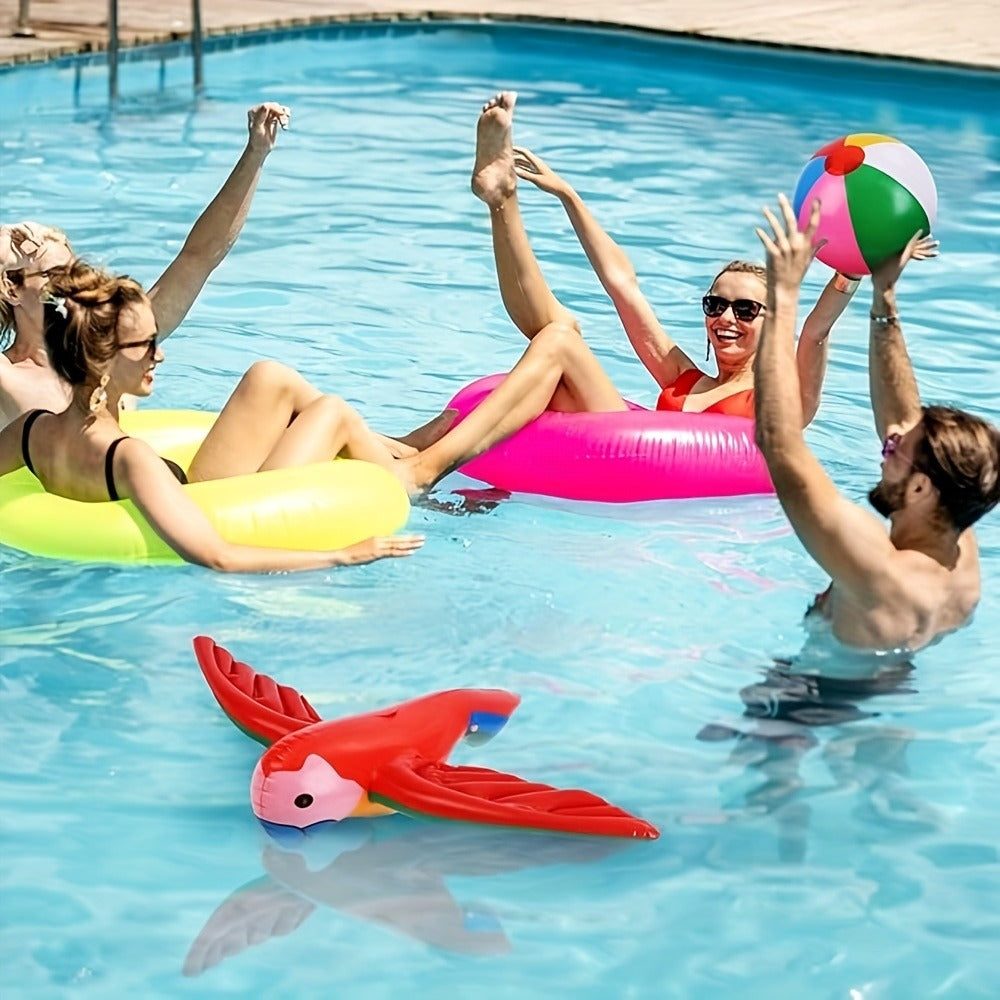 Hawaiian Party Decorations Inflatable Set 9 Pieces - Coconut Trees Beach Balls Flamingo Parrot Dolphin Banana with Pump