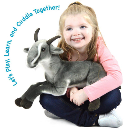 Stuffed Animal Patrick Pygmy Goat in 18-Inch Size with Acrylic Plush Fabric and Care for Character Display, Room Decor and Gift Presentation