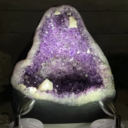 Amethyst Crystal Cave Cluster Natural Uruguayan Polished Edges Geode Home Office Decor Meditation Healing Crystal Birthday Holiday Hanukkah