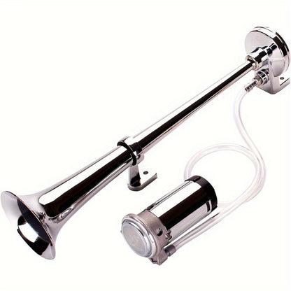 Air Horn Kit for Trucks – Super Loud 18" Single Trumpet Train Horn with Compressor, 12V/24V Universal Fit for Truck, Car, SUV, Jeep