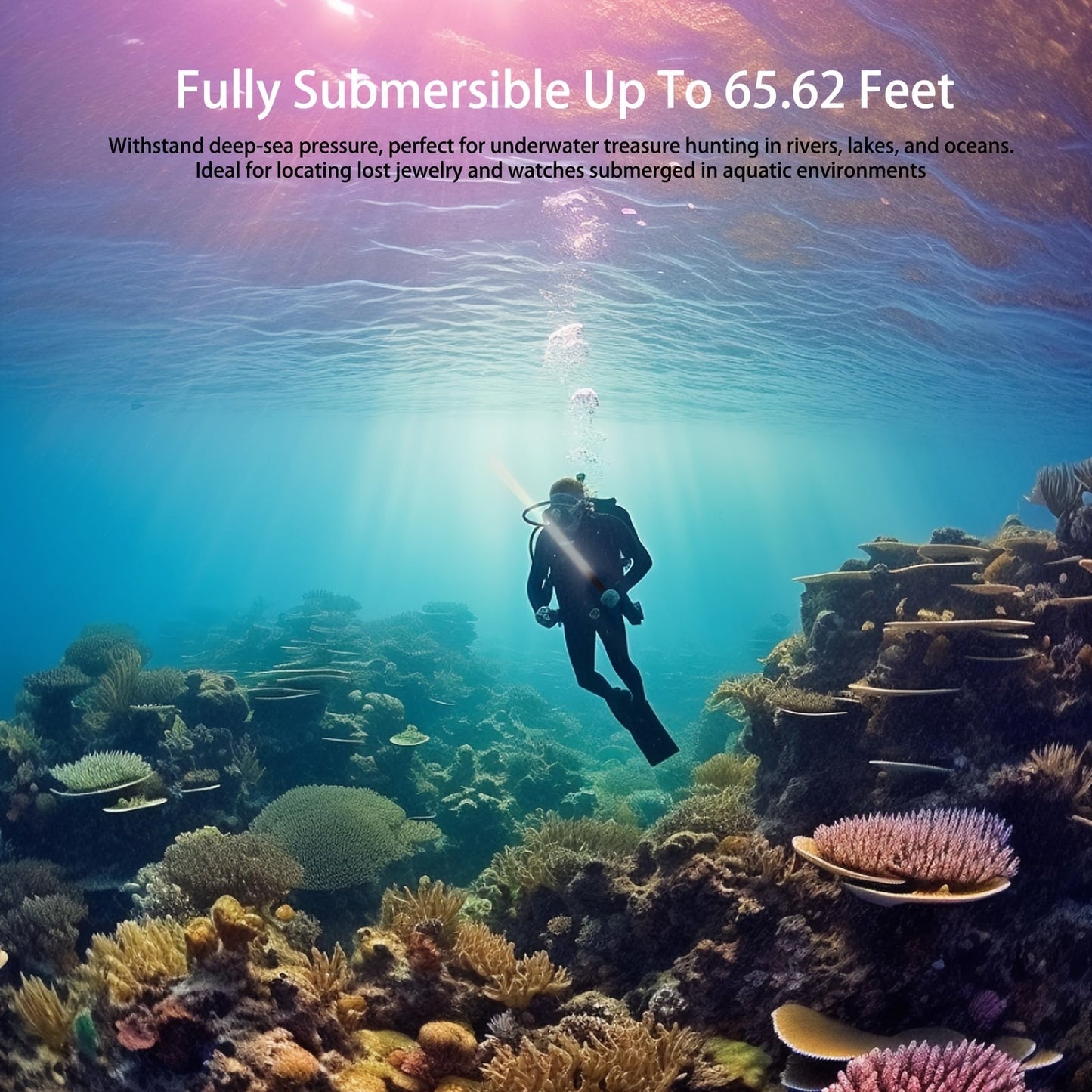 Underwater Metal Detector 100ft Depth for Adults for Garden, Patio and Yard Use, with the Listed Configuration