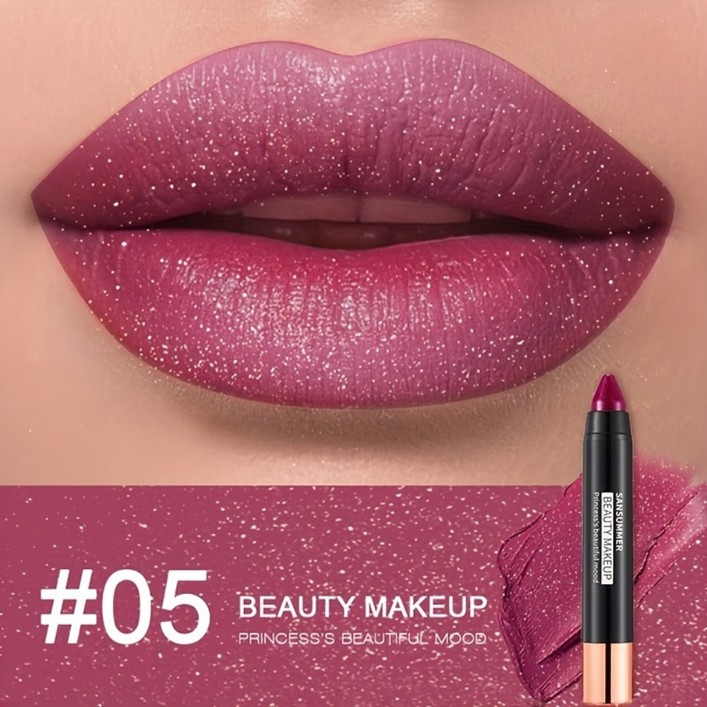 Lipstick Set, SANSUMMER 6-Piece Matte Velvet Crayon Collection in a Black Presentation Gift Box