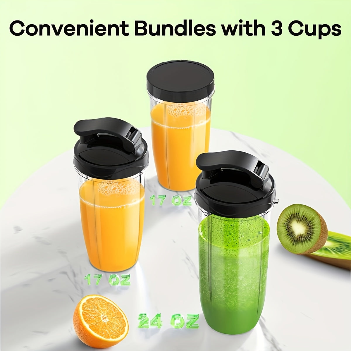 Personal Smoothie Blender 15pcs - Blender for Shakes and Smoothies with Grinder Combo 2-Speed for Entryways, Bedrooms and Living Spaces