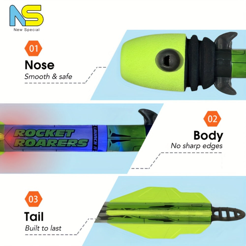 LED Rocket Launcher Toy for Kids, Soars Up to 250 Feet with the Listed Color, Size or Set Options for Everyday Use