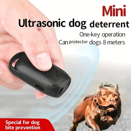 Handheld Mini Ultrasonic Dog Repeller with LED Light – Portable Battery-Powered Bark Stopper & Dog Deterrent | Safe for Walkers