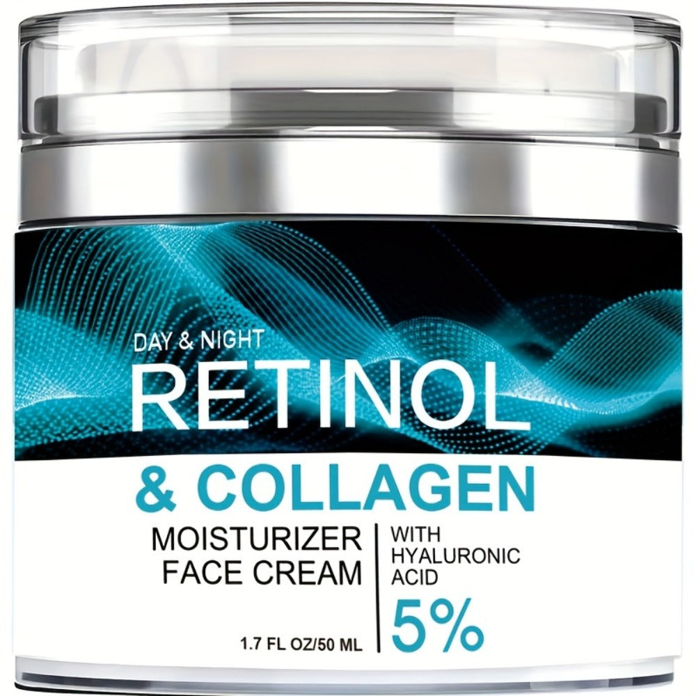 Retinol Cream Collagen Hyaluronic Acid Vitamin C+E Advanced Face Body Hand Cream All Skin Types Day Night Use 1.69 oz Women