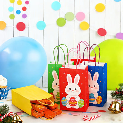 Paper Gift Bags with Handles Bulk 20/40/100pcs, Rainbow Colorful Kraft Party Favor Bags for Kids Birthday
