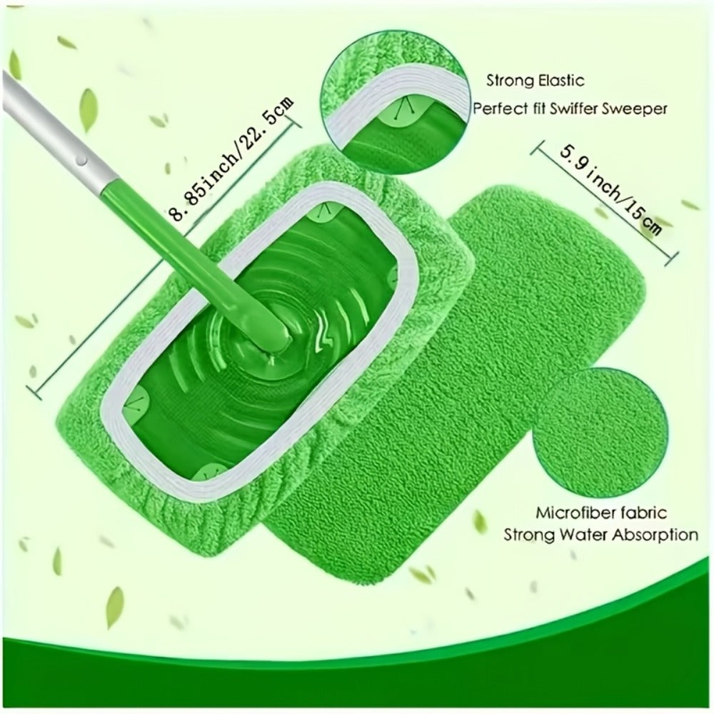 Microfiber Mop Pads 15-Pack Compatible with Swiffer Sweeper Reusable Washable Wet Dry Mopping Cloths Refill Pads for Hardwood Vinyl Tile