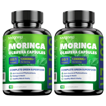 Moringa Capsules 12000mg Organic Superfood Supplement - Antioxidant, Immune Support for Bath Time, Home Spa and Personal Care