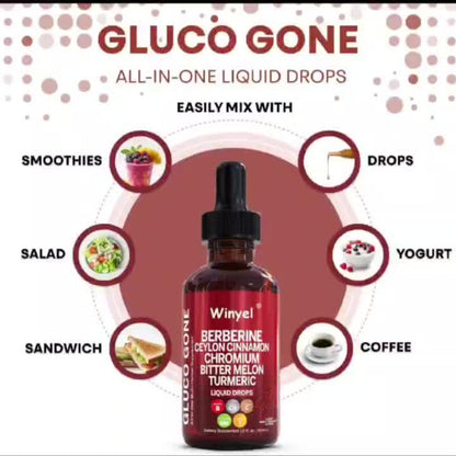Blood Sugar Support Liquid Drops with Ceylon Cinnamon Berberine Bitter Melon Gymnema Chromium Turmeric Panax Ginseng