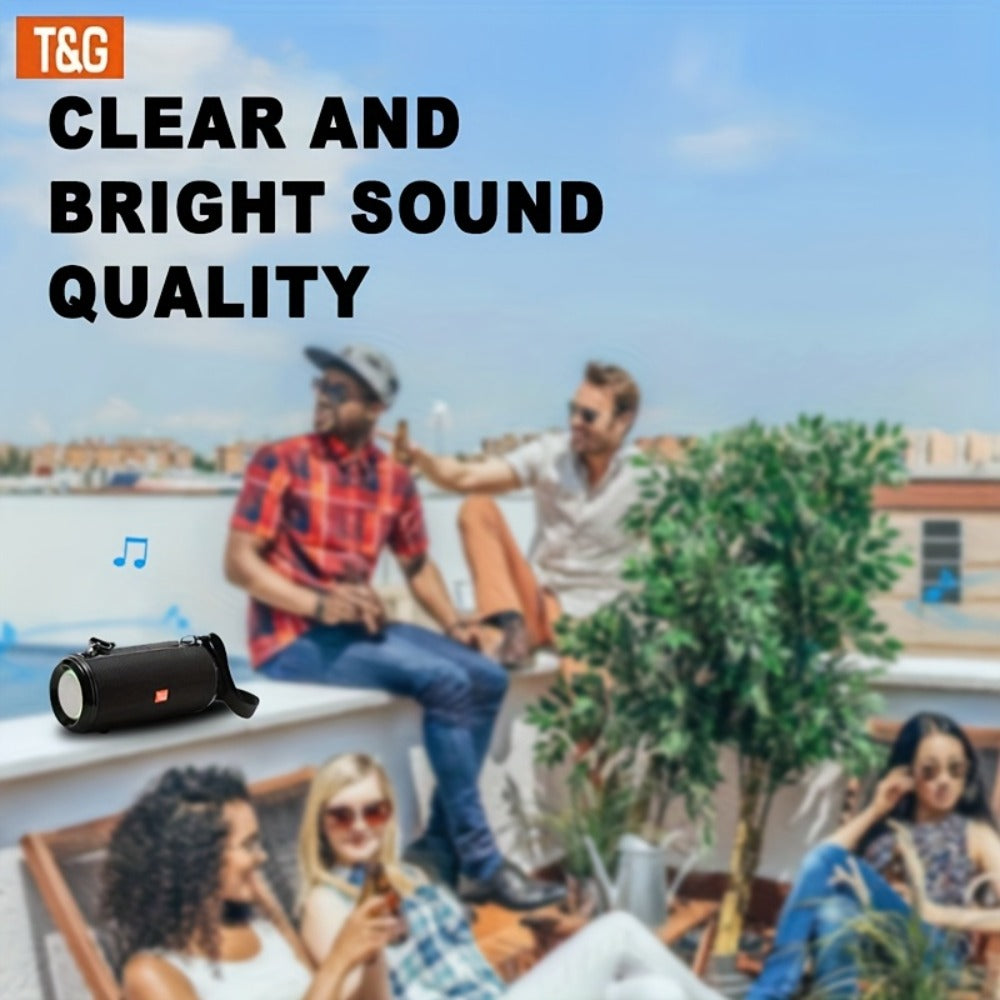 TG537 Portable Bluetooth Speaker with TWS Stereo Pairing, Hands-Free Calling, TF Card & USB Playback