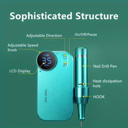 Electric Nail Polisher & Buffer Rechargeable High Power, Professional Manicure Pedicure Machine for Nail