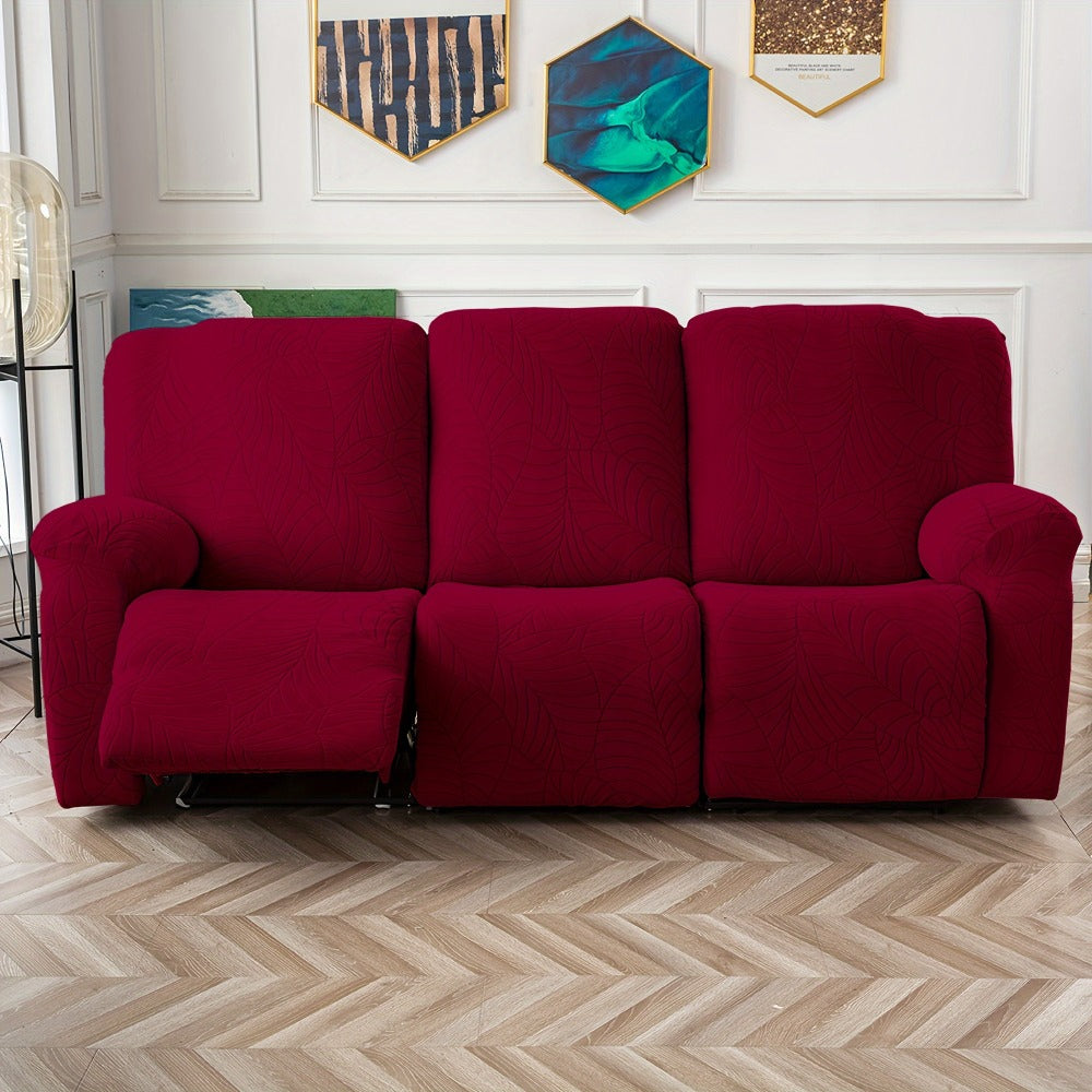 Sofa Cover Big-Leaf Jacquard High-Stretch Recliner Slipcover for 1, 2 or 3 Seats and Console Loveseats