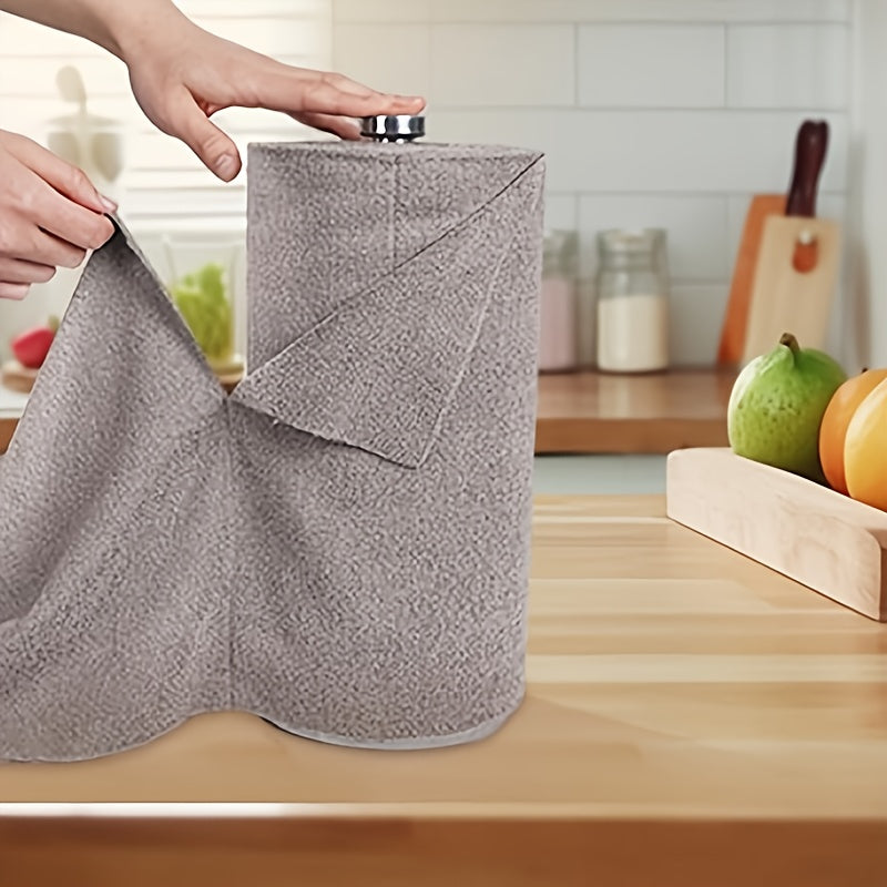 Microfiber Cleaning Cloths Reusable Paper Towel Roll Replacement – Washable Absorbent Tear-Away Dishcloths for Kitchen