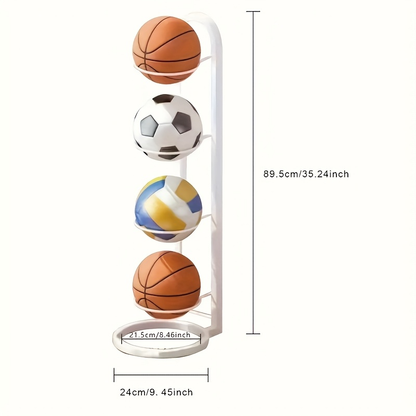 Basketball Storage Rack 3 4 5 Layer | Sports Ball Display Stand for Basketball Football Volleyball | Freestanding Ball Holder Organizer