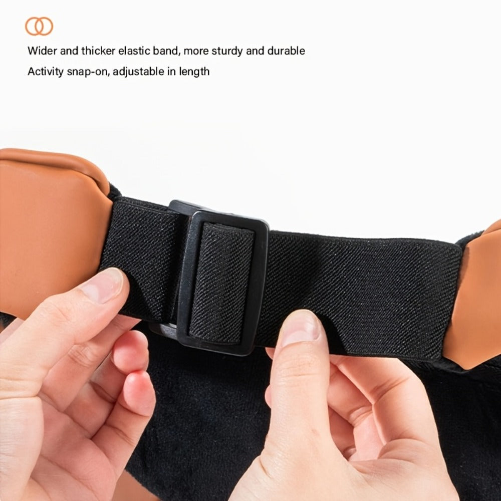 Car Neck Pillow Nappa Leather Headrest – Memory Foam Lumbar Support with Embroidery, All-Season Universal Car Interior Accessory