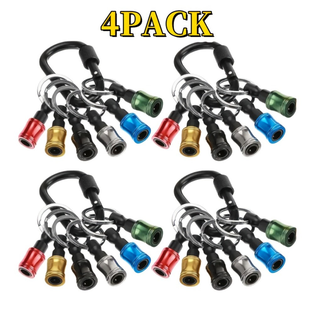 Magnetic Drill Bit Keychain Set Funny Novelty Trick Tool Gift for Men Dad Husband Him for Entryways, Bedrooms and Living Spaces