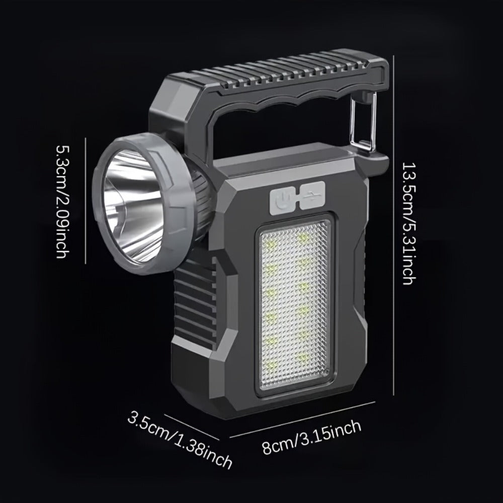 Solar Flashlight USB Rechargeable Ultra-Bright LED, 4 Lighting Modes Portable Solar Torch with Battery Indicator