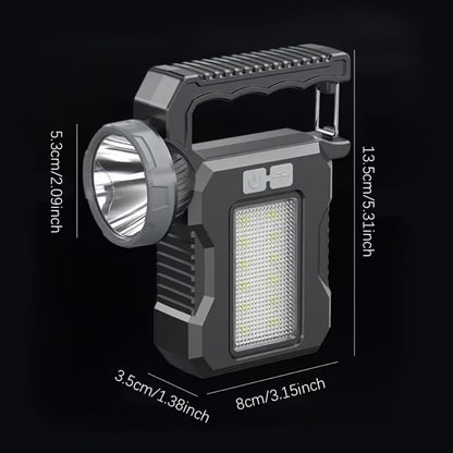 Solar Flashlight USB Rechargeable Ultra-Bright LED, 4 Lighting Modes Portable Solar Torch with Battery Indicator