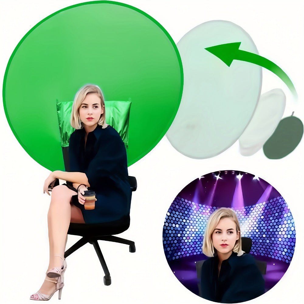 Folding Green Screen Background Frame Studio Kit | Portable Collapsible Backdrop for Live Streaming, Photography, Gaming, Video Calls