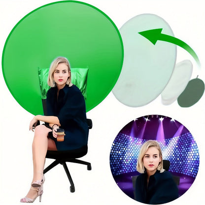 Folding Green Screen Background Frame Studio Kit | Portable Collapsible Backdrop for Live Streaming, Photography, Gaming, Video Calls