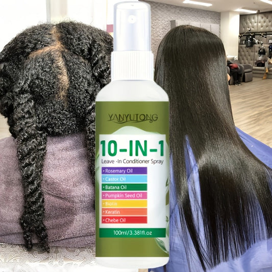 10-in-1 Hair Treatment Spray 100ml with Argan Oil Batana and Rosemary - Anti-Breakage Split for Bath Time, Home Spa and Personal Care