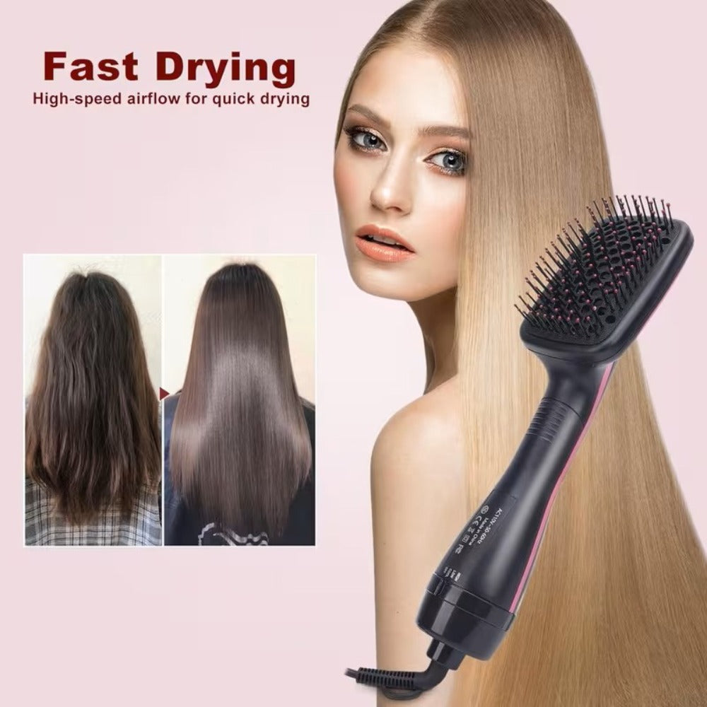 3-in-1 Hot Air Brush Hair Dryer Straightener Comb, Ionic Blow Dryer Brush with Negative Ion Frizz Control