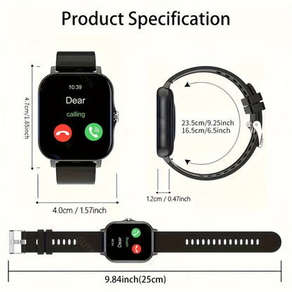 Smartwatch for Men Women with Bluetooth Calling, 1.83" Full Touch Screen Large Dial, Weather Notification, Sports Tracker & Pedometer