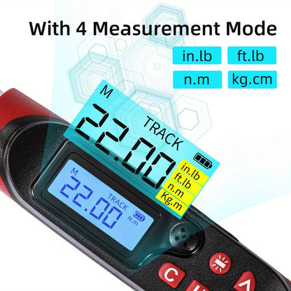 Digital Torque Wrench – 1/2" & 3/8" Drive, ±1% Accuracy, LED & Buzzer Alert, 4 Units, 500 Data Sets, Preset P1-P8
