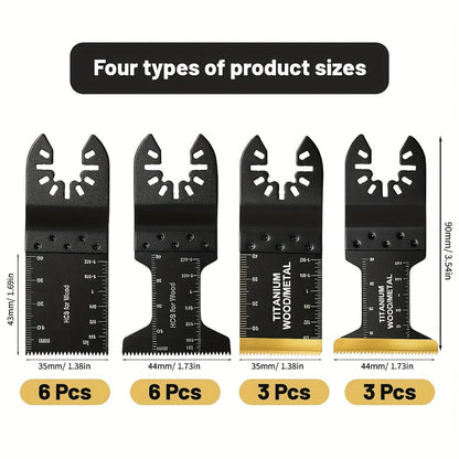 Titanium Oscillating Multi Tool Blades Universal Quick Release Saw Blades Set for Cutting Metal Nails Wood Plastic Compatible with Major