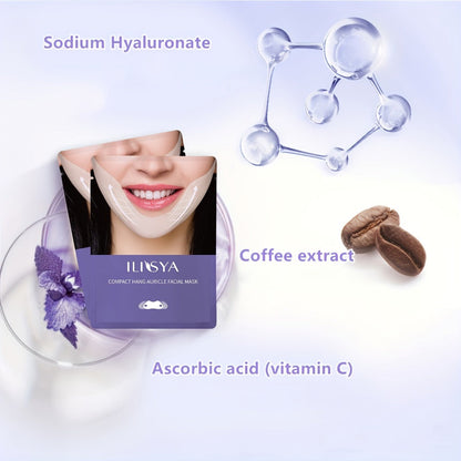 V-Line Face Mask 7 Pieces Hydrogel Chin Lifting & Jawline Contouring – Collagen, Hyaluronic Acid & Coffee Extract Firming Tightening