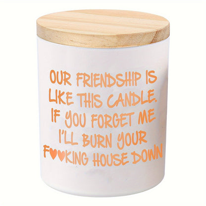 Lavender Scented Soy Candle Best Friend Gift for Women, Engraved Glass Friendship Candle for Entryways, Bedrooms and Living Spaces