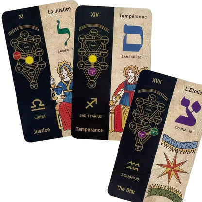 Kabbalah Tarot Deck 78 Cards, Traditional Divination Card Game with Ancient Wisdom & Spiritual Guidance