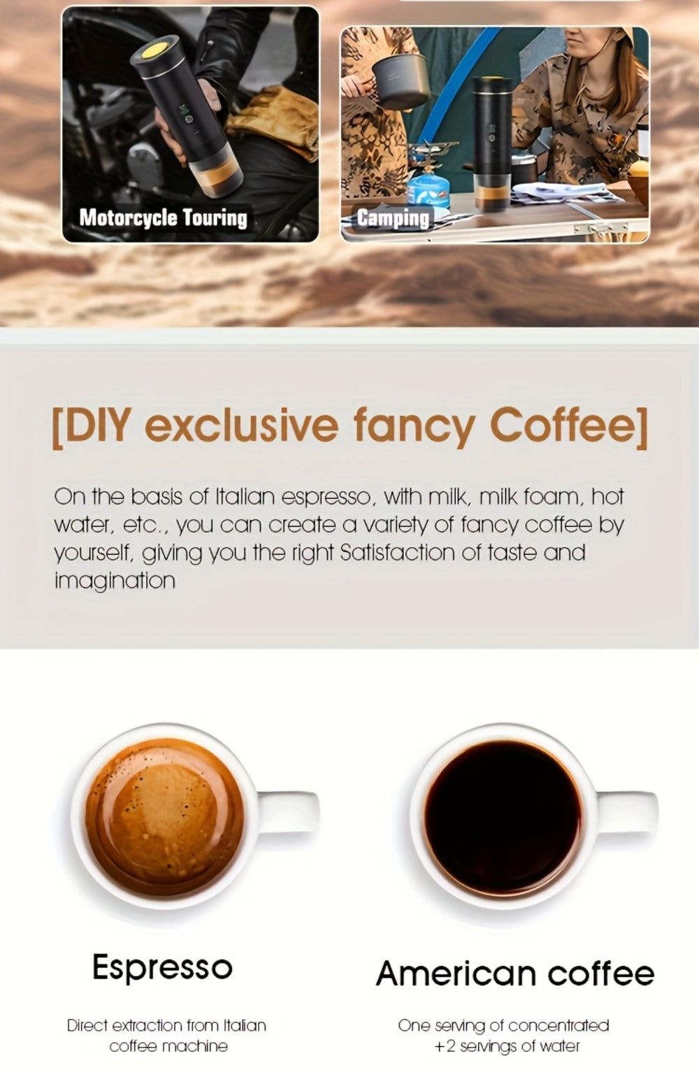 Portable Espresso Machine Type-C Charging Self-Heating, Single Serve Coffee Maker with Temperature & Battery Display