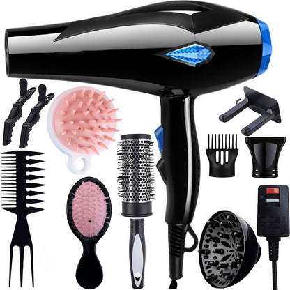 Handheld Hair Dryer with Six Color and Accessory-Package Selections, Rear Intake and Inline Plug Control