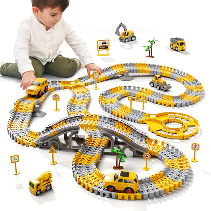 236-Piece STEM Race Track Car Toy Set for Kids Ages 3+, Track Splicing & Racing, Engineering Construction Style