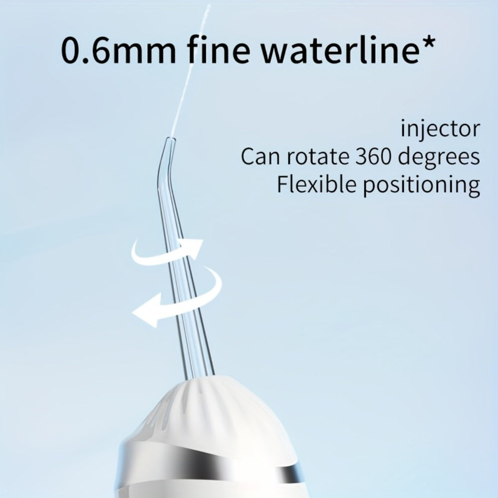Water Flosser Portable Three-Mode Oral Irrigator with Brush Head Attachment, USB Charging and White, Black or Pink Options
