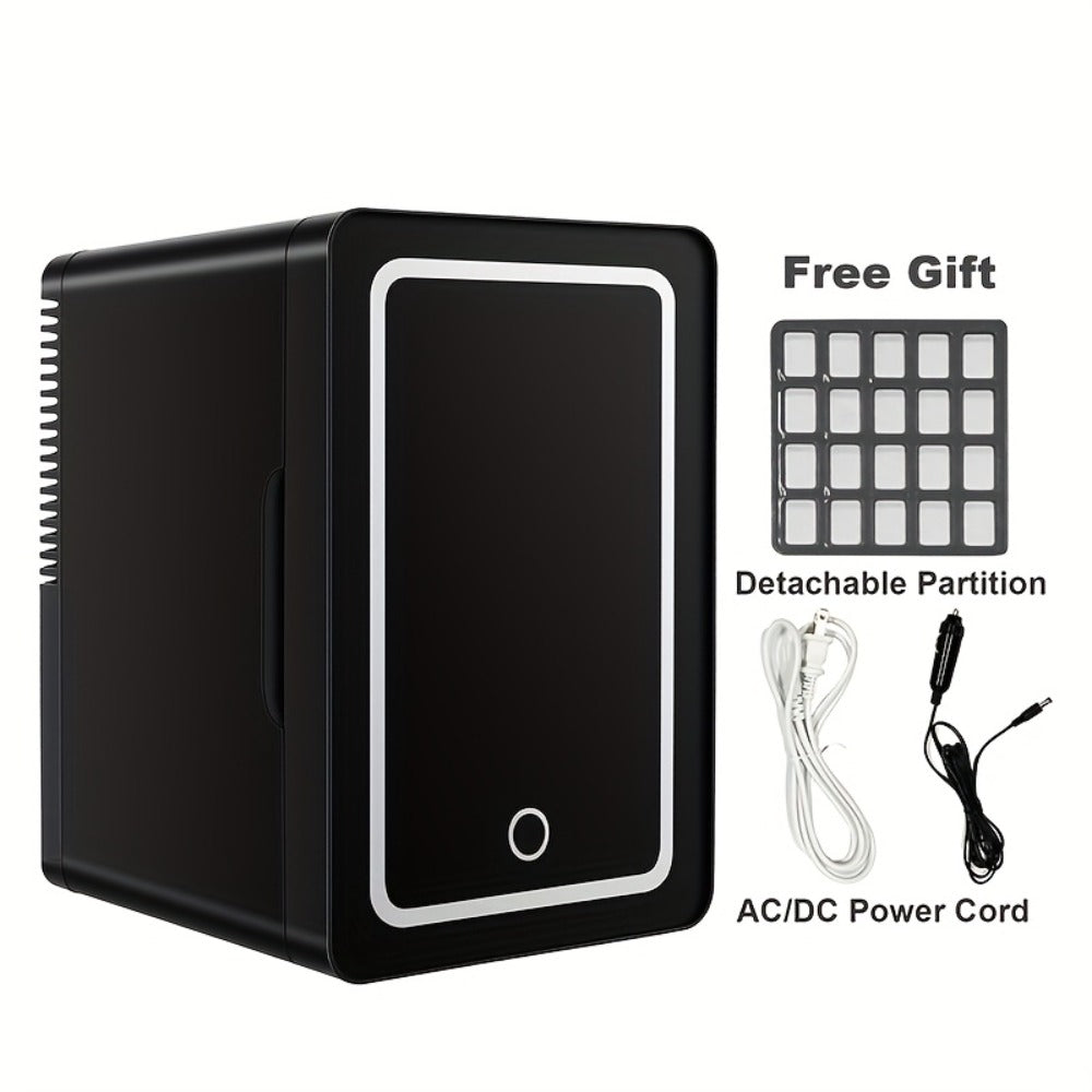 Mini Fridge 1.59 Gal 9-Can - AC/DC Portable Cooler & Heater, Silent Thermoelectric Refrigerator for Skincare