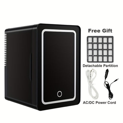 Mini Fridge 1.59 Gal 9-Can - AC/DC Portable Cooler & Heater, Silent Thermoelectric Refrigerator for Skincare