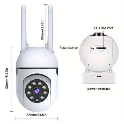 Indoor Security Camera 2-Pack with 355° Pan-Tilt, Dual-Band WiFi, Color Night Vision and SD or Cloud Storage