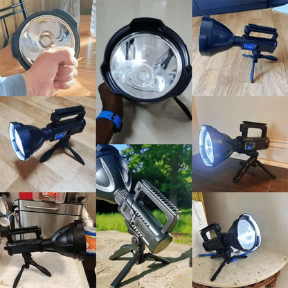 XHP90 High Power LED Flashlight USB Rechargeable Powerful Spotlight Searchlight, 4 Modes for Camping, Travel and Outdoor Use