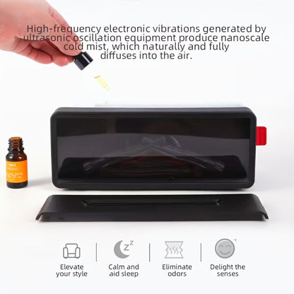 Electric Fireplace Humidifier 3D Flame Effect Aroma Diffuser 2-in-1 Cool Mist Humidifier for Entryways, Bedrooms and Living Spaces