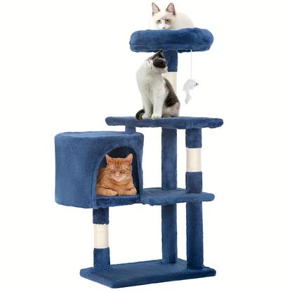 Cat Tree Tower Multi-Layer with Scratching Post, Perch Platforms & Cat Apartments – Tall Cat Climbing Frame for Indoor Cats
